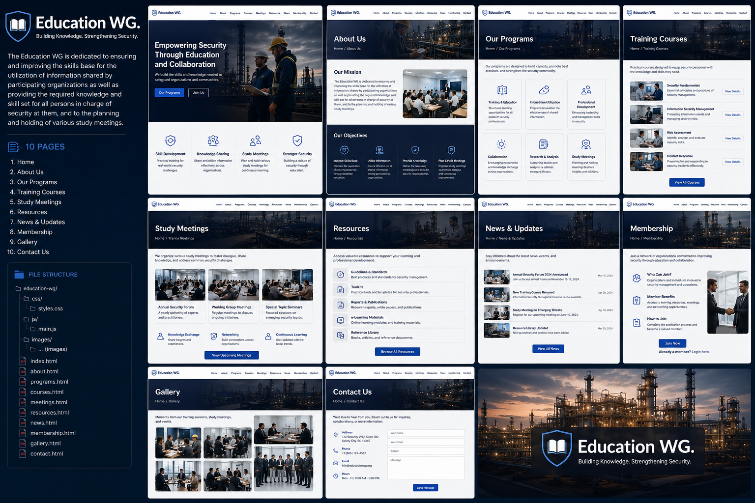 Education WG website overview